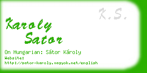 karoly sator business card