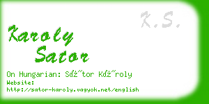karoly sator business card